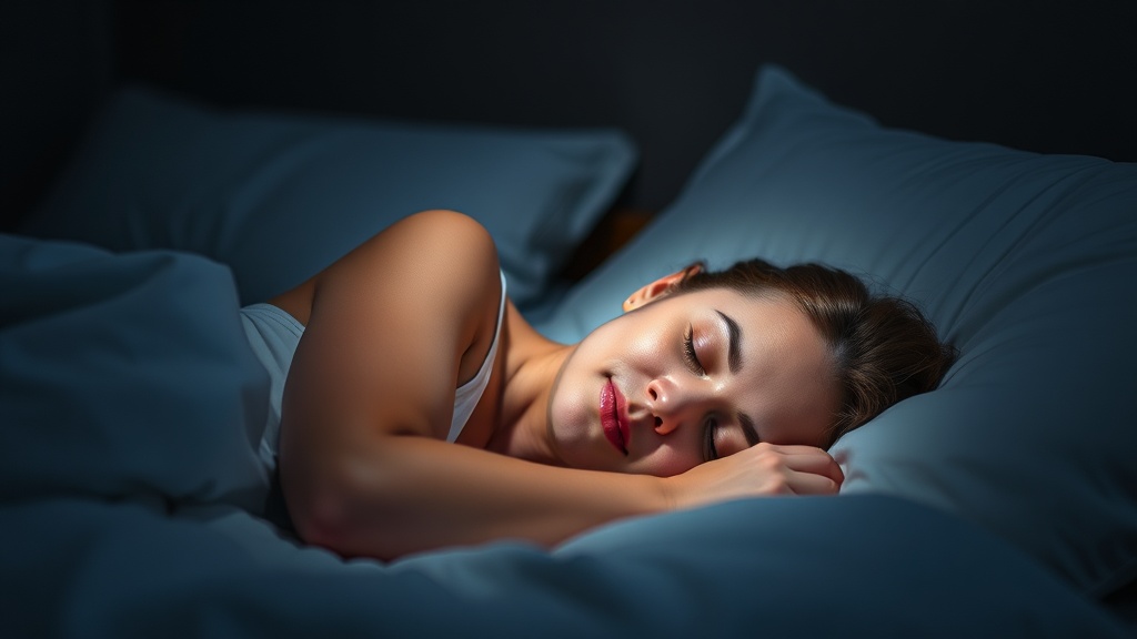 어두운 방에서 편안하게 잠을 자며 정적 회복을 취하고 있는 모습
